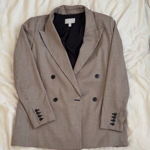 Chelsea28 | Red, Black & White Checkered Blazer | L